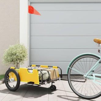 vidaXL Vidaxl - Remolque Para Bicicletas Hierro Y Tela Oxford Amarillo