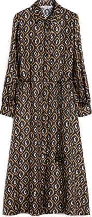 Max Mara Abito chemisier Max Mara in twill di seta stampato Nero