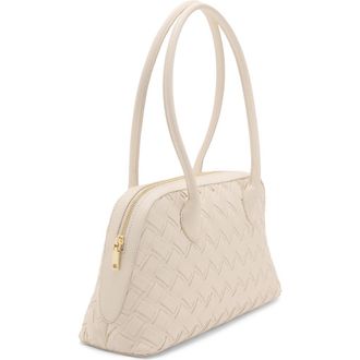 Mango Braided Faux Leather Bowling Bag in Off White at Nordstrom