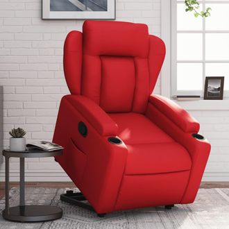 vidaXL Vidaxl - Sill&oacute;n Reclinable Elevable Cuero Artificial Rojo