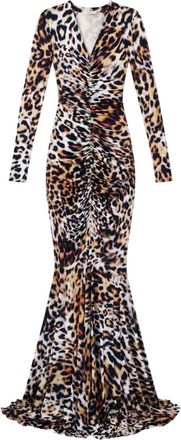 Norma Kamali Shirred Front Fishtail Gown - Dames - Avondkleed - Veelkleurig - S - Polyester - Kleedjes