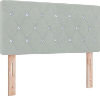vidaXL Cabecero Led Argyle Con Cabecera Gris Claro 100 Cm Terciopelo Vidaxl