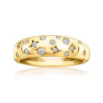 RS Pure by Ross-Simons Scattered Lab-Grown Diamond Ring in 18kt Gold Over Sterling