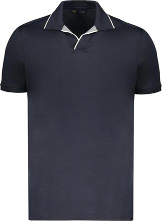 Paul & Shark Polo met Geribbelde Kraag - Heren - Polos - Blauw - 2XL - Katoen - Tops