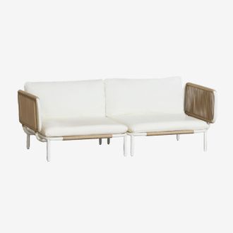 Sklum Sof&aacute; Modular De Jard&iacute;n De 2 Piezas Con 2 M&oacute;dulos Esquineros En Acero Roubly Sklum