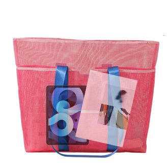 Generic Mesh Beach Bag | Swimsuit Organizer Pouch,Pool Tote Bag | for Beachgoers Family Travel Gym Swim Class Yacht College Students Picnic ummer Vacation Boa