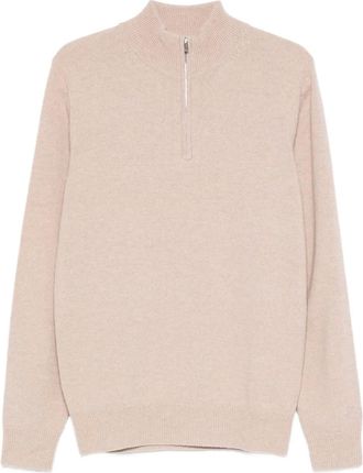 MC2 Saint Barth Jermyn zip-fastening sweater - men - Lambs Wool - M - Neutrals