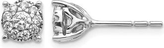 Diamond2Deal 14K White Gold 1/2 ct Lab Grown Diamond Stud Earrings VS Clarity, G-H Color