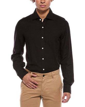 Isaia Mix Cashmere-Blend Sport Shirt