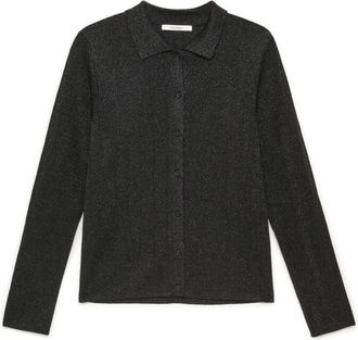 Maliparmi Lurex Rib Cardigan - Dames - Vesten - Zwart - M - Truien & Vesten