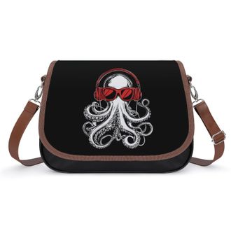 Generic Music Octopus Crossbody Bags for Women Fashion Leather Shoulder Handbags With Adjustable Strap