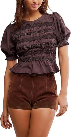 Free People Maxey Knit Top Womens Clothing French Chocolate : SM (Womens 4-6), Cotton
