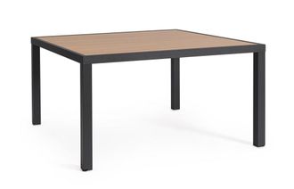 BIZZOTTO Mesa de aluminio antracita de 136x136 con listones