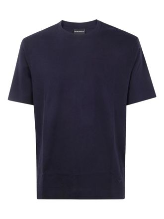 Emporio Armani Navy Blue Crewneck Cotton T-Shirt