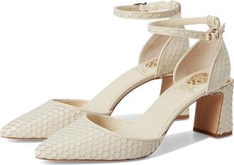 Vince Camuto Hendriya Ankle Strap Pump High Womens Heels Panna Creme : 5.5 M, Leather/Rubber