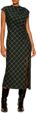 Sanctuary Autumns Best Plaid Midi Dress in Forest Green Plaid at Nordstrom, Size X-Large