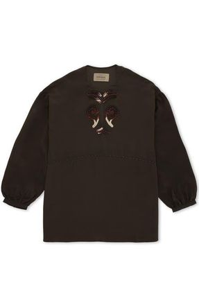 Fortela Bohemian Embroidered Silk Blouse in Brown at Nordstrom, Size 38 Eu
