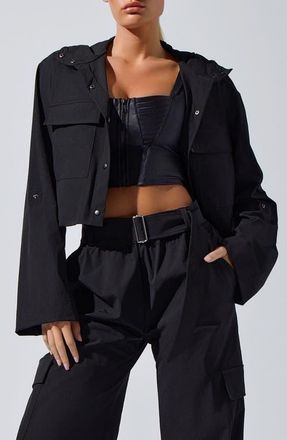 Heroine Sport Ava Crop Performance Jacket in Black at Nordstrom, Size X-Large