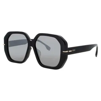 Fendi Smoke Mirror Geometric Ladies Sunglasses FE40173F 01C 56