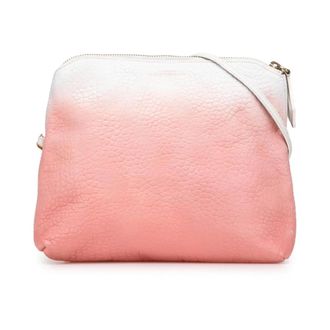 Burberry Pre-owned Cross Body Bags, female, Pink, Size: ONE SIZE Pre-owned Textured Leather Handbag with Adjustable Shoulder Strap