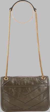 Saint Laurent Womens Shoulder Bag Niki Mini Brown Calfskin Calf Skin