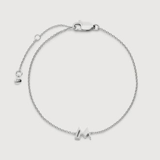 Monica Vinader Sterling Silver Initial M Chain Bracelet