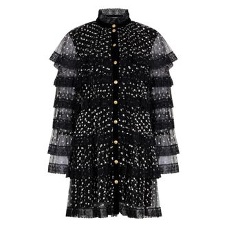 Philosophy di Lorenzo Serafini Shirts, female, Black, Size: 2XL Polka-dot Mid-length Dress
