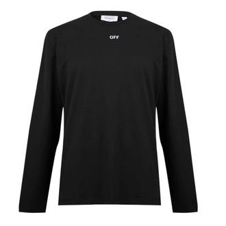 Off-white Off White Katoenen Crew Neck Regular T-shirt Heren (Zwart/Aqua)