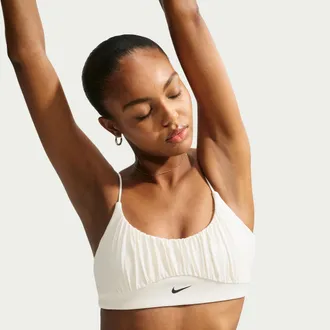Nike Womens One Light-Support Sports Bra in White | IU1364-133