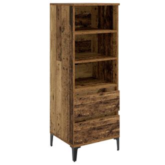 vidaXL Aparador Alto Madera Envejecida 40 X 36 X 110 Cm Vidaxl