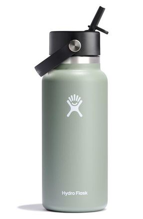 Hydro Flask 32-Ounce Wide Mouth Flex Straw Cap Water Bottle in Agave at Nordstrom, Size 32 Oz