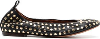 Lanvin stud-detail leather ballerina shoes - women - Calf Leather/Calf Leather/Lamb Skin - 41 - Black