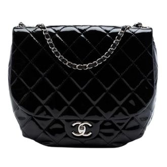 Chanel Pre-owned Quilted Patent Leather Flap Bag - Dames - Pre-owned - Zwart - Maat: ONE Size Leer