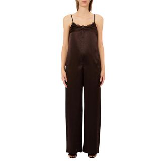Liu Jo Jumpsuits, female, Brown, Size: XS Smart Satin Jumpsuit