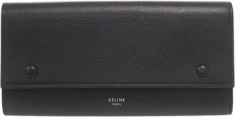 Celine Black Yellow Leather Long Wallet (Bi-Fold) (Pre-Owned)