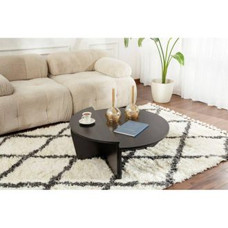Dmora Mesa De Caf&eacute; Parete, Mesa De Centro Baja, Revistero Para Sof&aacute;, Estante De La Sala De Estar, 90x60 H35 Cm, Negro - Dmora