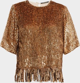 Kobi Halperin Yona Fringed Sequin Blouse