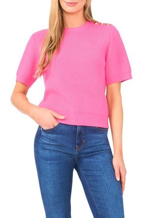 Ted Baker Liya Short Sleeve Rib Sweater in Precious Pink at Nordstrom, Size Small