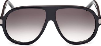 MCM 59mm Pilot Sunglasses in Shiny Black /Gradient Smoke at Nordstrom