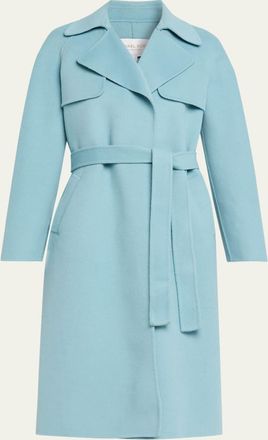 Michael Kors Wrap-Front Plush Wool Coat
