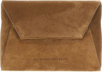 Brunello Cucinelli Brown Calfskin Clutch Womens Bag