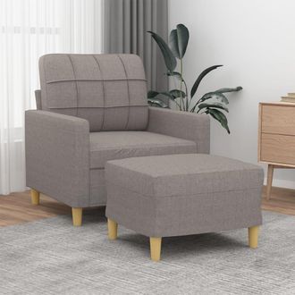 vidaXL Vidaxl - Sill&oacute;n Con Taburete Tela Gris Taupe 60 Cm
