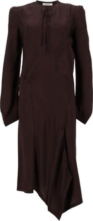 Christophe Lemaire Brown Round Neck Midi Dress