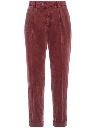 Brunello Cucinelli Pantaloni affusolati a coste - Rosso