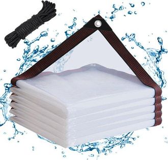 OEM Lona Impermeable Transparente, 34 Metros, Lona A Prueba De Nieve, Lona Transparente De Polietileno Con Ojales, Pabellones, Transparente