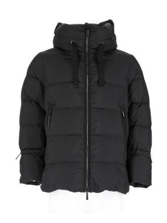 Moorer Regular Fit Puffer Jacket With Adjustable Hood And Zippered Pockets