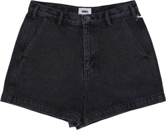 Obey Denim Shorts - Dames - Denim shorts - Zwart - W26 - Denim - Korte Broeken