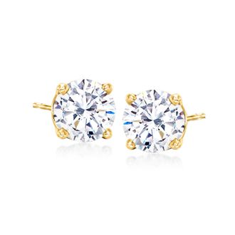 Ross-Simons CZ Stud Earrings in 14kt Yellow Gold