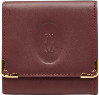 Cartier Wine Red Leather Coin Purse/Coin Case (Pre-Owned)