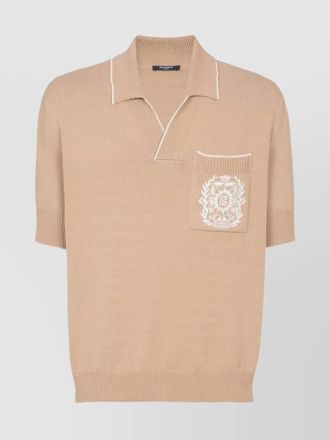Balmain v-neck short-sleeve polo shirt